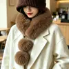 Novo estilo de inverno cachecol felpudo aconchegante e relaxado para mulheres, aquecedor de pescoço de pele sintética quente, versão coreana cachecol de pescoço de pelúcia versátil