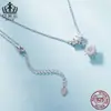 Colar Aifulu Levemente Luxuoso e Elegante com Padrão de Moissanita de 1 Quilate Corrente de Clavícula da Namorada da Moda em Prata de Lei S925
