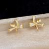 Accesorios DIY Joyería de Perlas Plata S925 Lazo Aretes de Aguja Recta Aretes Vacíos Soporte 10-12mm Jg5978