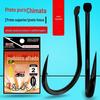Ensacado, preto puro, preto fosco, com boca preta e torta, farpado, aço carbono alto, pesca selvagem, competitivo grande carpa, carpa, anzol de pesca