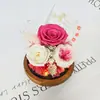 Flor Eterna en Forma de Bola de Cristal Tapa de Vidrio Rosa Real Regalo Día de San Valentín Regalo Día de la Madre Flor Real Más Vendido Regalo de Flor Eterna