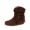 Novas Botas Curtas Vintage com Franjas Outono/Inverno 2026 para Mulheres, Botas Versáteis Femininas Trançadas Melard, Botas de Cano Curto Estilo Cowboy Ocidental