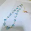 Pedra Natural Aquamarum Cascalho Pérola de Água Doce Real Colar Corrente de Clavícula Retro Pulseira Terno Branco de Alta Qualidade