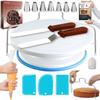 Amazon Conjunto de Prato Giratório para Bolo de 106 Peças Decoração de Bolo Bico de Confeitar Saco de Confeitar Espátula Unha de Confeitar