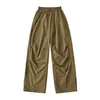 Pantalones Cargo de Secado Rápido Estilo Hip Hop Americano Pantalones Deportivos de Baile Cintura Elástica Cordón Holgados Adelgazantes Casual Pierna Ancha Pantalones Largos