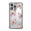 Funda de Teléfono Transparente Anti-Golpes Electroplateada Rosa Mariposa Super Hada de Amazon para iPhone 17 y Apple 16 Pro