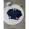 Patrón de pata de gallo otoño e invierno, diseño de dos piezas falso, polo con media cremallera, camiseta de manga larga para hombre, cuello de camisa, capa interior, capa base