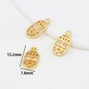 Colgante Pequeño de Ábaco con Carácter de Fortuna de Oro Real Chapado en Oro de 18 Quilates para Joyería DIY, Dijes Pequeños, Aretes, Colgantes para Orejas, Pulseras, Collares D105