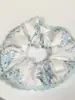 Elástico de Cabelo Scrunchie Listrado com Renda Estilo Coreano para Mulheres, Acessório de Cabelo Suave e Elegante, Elástico de Cabelo Scrunchie Estilo Coreano