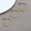 Pendientes de Aro Dorados en Forma de C de Acero Inoxidable con Recubrimiento al Vacío Estilo Francés Simples de Múltiples Especificaciones Accesorios para Pendientes Hechos a Mano DIY