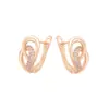Pendientes Xuping de estilo retro con doble aro y forma de lágrima D, hechos de aleación de cobre, con un diseño hueco de moda y una estética única y de nicho, para mujer