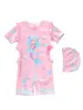 Novo Modelo 2026 Maiô Infantil para Meninas, Peça Única Estilo Sereia com Babados, Roupa de Banho com Proteção Solar para Meninas