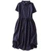 Foto Real de Vestido Camisero Estampado de Verano 2025 Hecho a Medida Retro Literario Manga Corta Largo Medio Vestido Floral para Mujer