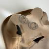 Pendientes Pequeños de Circonita Microincrustada Estilo Frío Pendientes Redondos Simples para el Trabajo Pendientes Versátiles para el Trabajo Pendientes de Gama Alta