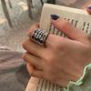 Anillo Sense de Gama Alta para Mujer Exagerado Europeo y Americano ins de Moda Simple de Cara Ancha Moderno Personalizado Retro Ciber Celebridad Anillo Abierto