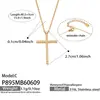Cadena de Acero Inoxidable Chapada en Oro con Forma de Y, Cadena de Cuentas de Zirconia, Cruz Hueca, Collar Multiestilo, Joyería Francesa de Lujo Ligero para Mujeres