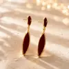 Brincos de Metal de Nicho Estilo Retrô Transfronteiriços Brincos de Gota Vermelha para Mulheres Brincos Elegantes Simples da Moda para Mulheres