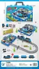 Trem de Pista Clássico Guangyu Transfronteiriço com Som e Luz, Trem a Vapor Militar Elétrico Transformável Montagem DIY Brinquedo de Natal