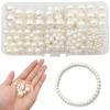 Blanco Lechoso de Alto Brillo ABS Imitación Perla Accesorios para Joyería DIY Pulsera Collar Hilo Hecho a Mano Cuentas Espaciadoras Perlas Sueltas