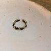 Anillo Abierto de Ola de Perla y Zircón con Baño de Oro Real Moda Diseño de Personalidad Coreana Anillo para Dedo Índice Pulsera