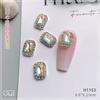 Nueva Luz de Arte de Uñas Color Claro Blanco Joyería de Aleación Ciber Celebridad Cristal Colorido Diamante Completo Colorido Cuadrado Gordo Metal Decoración de Uñas Diamante Grande