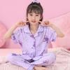 Atacado transfronteiriço calças de manga curta pijama infantil primavera e verão fino grande crianças meninas estudantes roupas de casa podem ser usadas fora