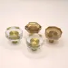 Manija de Puerta de Gabinete Octagonal Vidrio de Cristal Manija de Latón Manija de Cajón de Gabinete Armario Manija Pequeña Simple de Lujo Ligero