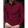 Camisa Polo Masculina Manga Longa Lapela Slim Fit Amazon Europa Transfronteiriça Top