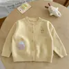 Cárdigan de Punto para Niña Otoño 2026 Nueva Chaqueta Infantil Suéter Amarillo Dopamina Súper Elegante Tendencia