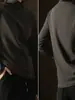 Camiseta Básica de Doble Cara Cepillada Engrosada de Cuello Semi-Alto para Mujer Nueva de Otoño e Invierno 2025 Ajustada Versátil Térmica de Color Sólido Ropa Interior
