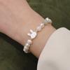 Pulsera de Perlas Naturales para Niñas Diseño Ins de Nicho Sentido Avanzado Concha Blanca Conejito Lujo Ligero Regalo para Novia