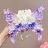 Horquilla Grande de Mariposa Estilo Chino Flor Clip Lateral Súper Hada Dulce Princesa Accesorios para el Cabello Tocado Hanfu Antiguo para Niños