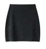 Falda blanca corta de punto grueso, a la moda, 100% lana, para otoño e invierno, color liso, de cintura alta, adelgazante, para figuras petite