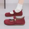 Sapatos Casuais Femininos da Moda com Aumento de Altura Oculto, Sapatos Mary Jane Retrô de Solado Macio para Mães, Estilos de Primavera e Outono, Sapatos Birkenstock de Bico Redondo e Costas Fechadas
