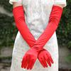Guantes de novia para brindis, estilo retro, multicolor, de satén elástico, para vestido largo, estudio fotográfico con forma de presentación fotográfica.