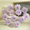 Gota de Água Orvalho Y 6cm Rosa de Cinco Pontas Flores Artificiais DIY Decoração de Casa Tecido de Seda Cabeças de Flores Artificiais Acessório de Cabeça