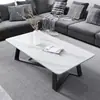 Mesa de centro para sala de estar, design estiloso para uso doméstico, adequada para escritório ou área de sofá, multifuncional, ideal para apartamentos pequenos, mesa de centro retangular com tampo de pedra sinterizada
