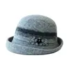 Novo chapéu bucket de lã para mulheres, estilo Hepburn francês outono/inverno, com laço, elegante e versátil, faz o rosto parecer menor, chapéu de pescador