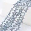 Cuentas Sueltas de Cristal Accesorios para Joyería DIY Cuentas de Vidrio Tallado Forma de Gota de Agua Accesorios para Ropa Color Plateado Agujero Horizontal 5*8mm Gota de Agua