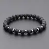 Temu Xiyin Tk Pulseira Masculina Retrô de Pedra Vulcânica Mais Vendida Pedra Biliar Preta Pulseira de Contas Estilo Quente Transfronteiriço Amazon