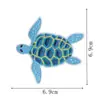 Patches Bordados de Animais Marinhos Patches de Viagem Marítima Patches Bordados em Computador de Baleia Azul Tartaruga Caracol Patches Decorativos Termocolantes