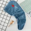 Gorro de Secado para el Cabello de Forro Polar Coral al por Mayor, Absorbente, de Secado Rápido, Toalla Turbante de Baño Gruesa, Gorro de Secado para el Cabello Bordado de Moda para el Hogar
