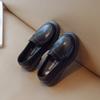 Meninas Sapatos de couro pequenos Primavera e outono Crianças Preto Sapatos de solteiro Estilo Britânico Meninos Sapatos de desempenho Soft Sole Beanie Performance Shoes