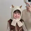 Otoño e Invierno Nuevo Estilo Sombrero y Bufanda para Niños Todo en Uno Invierno Lindo y Cálido Sombrero de Lana para Niños y Niñas Bebé Venta al por Mayor