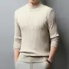 Suéter de cuello medio transfronterizo para hombre, nuevo estilo otoño/invierno, tejido jacquard, jersey casual, top para capa interior