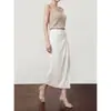 Falda de Corte A, Falda Midi Ajustada a la Cadera, Nueva Moda de Otoño, Falda de Color Sólido de Moda con Abertura, Estilo Delgado, Suministro en Vivo, Dropshipping, Transfronterizo