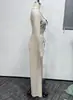 Moda Feminina Internacional Amazon Outono e Inverno Europeu e Americano Slim Curto Sexy Cor Contrastante Camiseta Top Conjunto de Calça para Mulheres