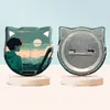 58*55mm Insígnia de Lata Rosto de Gato Insígnia Personalizada Cabeça de Gatinho Fofo Pingente para Bolsa de Bar Personalizado de Acordo com Desenhos