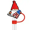 Enano con Bandera Americana Tapón a Prueba de Polvo Accesorio Popular Transfronterizo para Popote Tapa Suave de Goma para Popote Día de la Independencia Universal 10 mm
