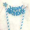 Letras de Colores Inserto para Pastel de Cumpleaños Decoración de Mesa de Postres Inserto para Pastel Infantil